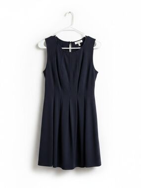 Monteau Black Pleated Sleeveless Midi Dress